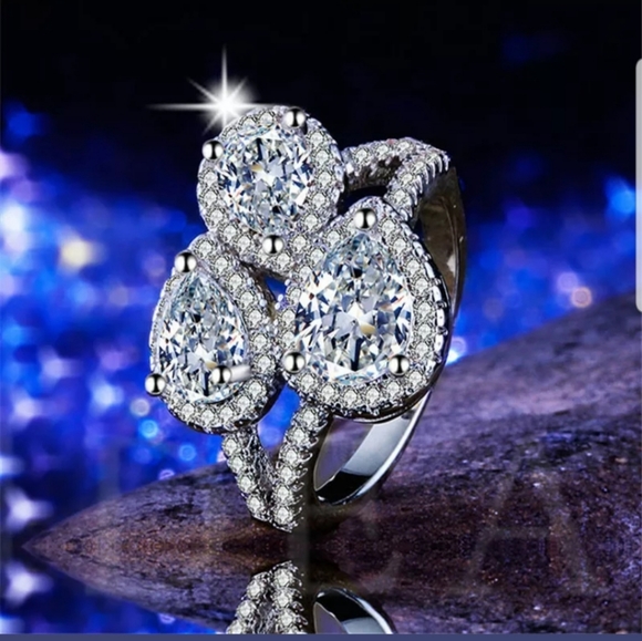 huitan Jewelry - New women S925 stamped white sapphire ring